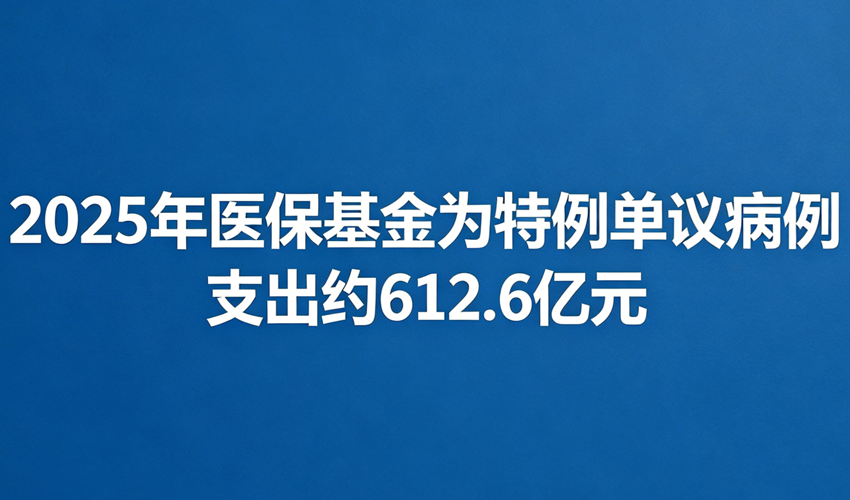 2025年医保基金为特例单议病例支出约612.6亿元